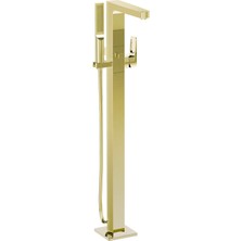 Artema Root Square A4276074 Küvet Bataryası, Yerden El Duşlu, Soft Altın