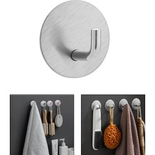 Microcase  Yapışkanlı  Paslanmaz Çelik Banyo Mutfak Eşya Havlu Vb Metal Askılık Yuvarlak Tasarım - AL4935 1 Adet