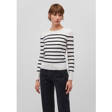 Mavi Bisiklet Yaka Çizgili Siyah Kazak 1710545-85407