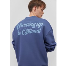 Mavi Sırt Baskılı Mavi SWEATSHIRT0S10269-87737