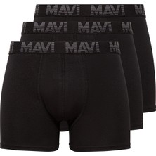 Mavi 3lü Siyah Basic Boxer 0911504-900