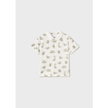 Mayoral Erkek Bebek Yakalı Tshirt Dinazorlu Krem