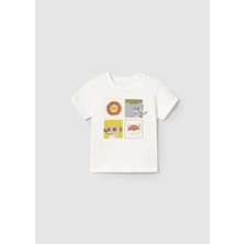 Mayoral Erkek Bebek Baskılı Tshirt Krem