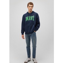 Mavi Logo Baskılı Kapüşonlu Lacivert Sweatshirt 067149-29743