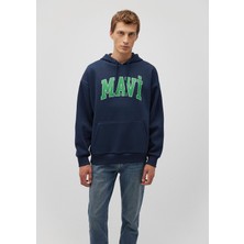 Mavi Logo Baskılı Kapüşonlu Lacivert Sweatshirt 067149-29743
