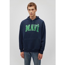 Mavi Logo Baskılı Kapüşonlu Lacivert Sweatshirt 067149-29743