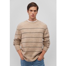 Mavi Çizgili Bej Kazak 0710204-80084