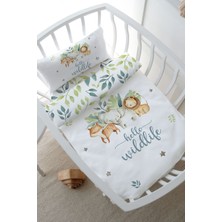 Tuğba Kuğu Anne Yanı Beşik Nevresim Takımı (60X100) - For Baby Serisi - Safari Animals