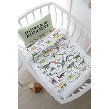 Tuğba Kuğu Anne Yanı Beşik Nevresim Takımı (60X100) - Iconic Serisi - Dinozor Alfabesi