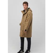 Mavi Kapüşonlu Kahverengi Parka 0110471-70377