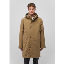 Mavi Kapüşonlu Kahverengi Parka 0110471-70377