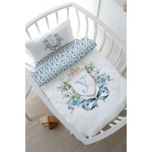 Tuğba Kuğu Anne Yanı Beşik Nevresim Takımı (60X100) - Blue Royal Series - Y Harfi