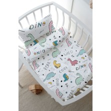 Tuğba Kuğu Anne Yanı Beşik Nevresim Takımı (60X100) - Iconic Serisi - Şirin Dinazorlar