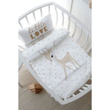 Tuğba Kuğu Anne Yanı Beşik Nevresim Takımı (60X100) - Iconic Serisi - Çiçek Boynuzlu Geyik