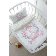 Tuğba Kuğu Anne Yanı Beşik Nevresim Takımı (60X100) - Pink Royal Series - K Harfi