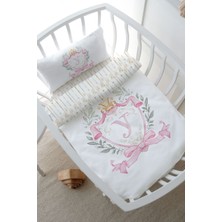 Tuğba Kuğu Anne Yanı Beşik Nevresim Takımı (60X100) - Pink Royal Series - Y Harfi