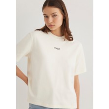 Mavi Mavi Logo Baskılı İnterlok Beyaz Tişört 1612829-80194