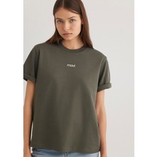 Mavi Mavi Logo Baskılı İnterlok Yeşil Tişört 1612829-71553