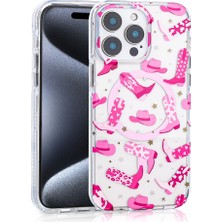 ZORE Apple iPhone 16 Pro Uyumlu Kılıf Magsafe Şarj Özellikli Zore Stilo Kapak-Pembe