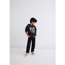 Mavi Berlin Baskılı Kapüşonlu Antrasit Sweatshirt 6S10071-70087