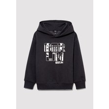 Mavi Berlin Baskılı Kapüşonlu Antrasit Sweatshirt 6S10071-70087