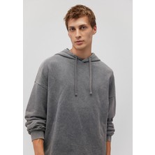 Mavi Kapüşonlu Gri Sweatshirt 0S10175-70098
