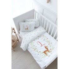 Tuğba Kuğu Bebek Boy Nevresim Takımı (100X150) - Little Deer Series - L Harfi