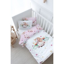 Tuğba Kuğu Bebek Boy Nevresim Takımı (100X150) - For Baby Serisi - Gökkuşaklı Unicorn