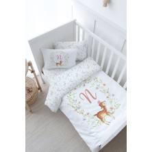 Tuğba Kuğu Bebek Boy Nevresim Takımı (100X150) - Little Deer Series - N Harfi