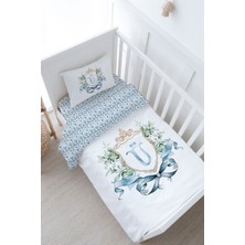 Tuğba Kuğu Bebek Boy Nevresim Takımı (100X150) - Blue Royal Series - Ü Harfi