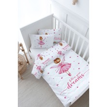Tuğba Kuğu Bebek Boy Nevresim Takımı (100X150) - For Baby Serisi - Topuzlu Pembe Peri