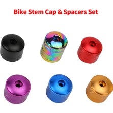 Huoxun Shop C Mor Kap Takımı Tarzı Mtb Bisiklet Gövde Üst Kapağı Yataklama Yüzük Spacer Bisiklet Yataklama Kapağı (Yurt Dışından)