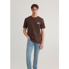 Mavi Mavi Logo Baskılı Kahverengi Tişört 0611714-88067