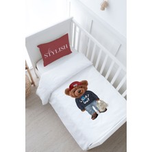Tuğba Kuğu Bebek Boy Nevresim Takımı (100X150) - Pure Baby Serisi - Sportmen Ayıcık