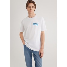 Mavi Mavi Baskılı Beyaz Tişört 0612468-620