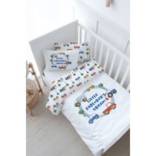 Tuğba Kuğu Bebek Boy Nevresim Takımı (100X150) - For Baby Serisi - Mavi Çemberde Arabalar