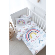 Tuğba Kuğu Bebek Boy Nevresim Takımı (100X150) - For Baby Serisi - Pembe Gökkuşağı
