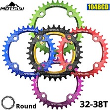 Huoxun Shop C Altın 34T Yuvarlak Stil Motsuv 104BCD Yuvarlak Dar Geniş Zincir Halkası Mtb Dağ Bisikleti Biciklet 104BCD Krank Takımı Dişli Plaka Parçası Bcd (Yurt Dışından)