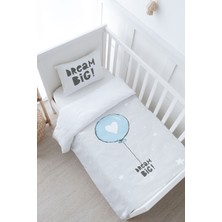 Tuğba Kuğu Bebek Boy Nevresim Takımı (100X150) - Pure Baby Serisi - Mavi Kalpli Balon