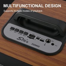 Ahşap Kasa Multımedıa Speaker 28X23X40 Kumandalı Kablosuz Mikrofon Bluetooth V5 Taşınabilir Hoparlör