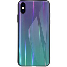 iPhone x Uyumlu Kılıf Arkası Renkli Cam Kenarları Silikon Ensar Friz Kapak