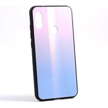 Mi A2 Lite Uyumlu Kılıf Arkası Renkli Cam Kenarları Silikon Ensar Friz Kapak
