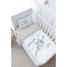 Tuğba Kuğu Bebek Boy Nevresim Takımı (100X150) - Royal Series - Welcome Baby Stork