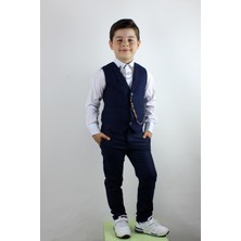 Doctor Junior Erkek Çocuk Yakalı Yelek Pantolon Takım Lacivert