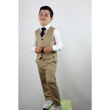 Doctor Junior Erkek Çocuk Yelek Pantolon Takım Bej