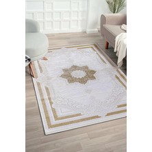 Kreasyon Halı Elkenz EK008 Beyaz Uzun Ömürlü Yumuşak Dokulu Salon Mutfak Koridor Oturma Odası Yolluk Halı