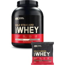 Whey Gold Standard Kurabiye ve Krema Aromalı 2.27KG 71 Servis Yüksek Protein Tozu -  Whey Gold Standard Çikolata Aromalı Şase 31G 1 Servis