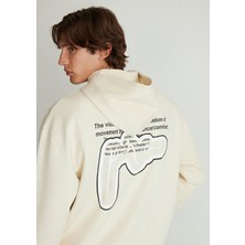 Mavi Sırt Baskılı Bej Sweatshirt 0S10286-70055