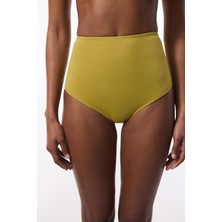 Yağ Yeşili Yüksek Bel Bikini Altı