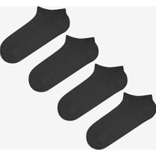 4 Çift Pamuklu Kendinden Zigzag Desenli Patik Çorap